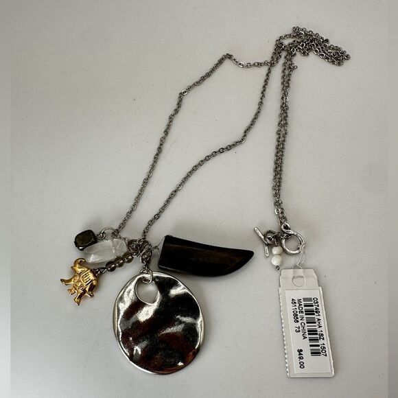 STILL WITH TAG! J.Jill 30" silver toned necklace with charms as pendants! - Picture 7 of 14